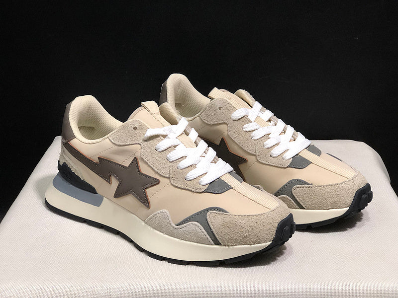BAPE Road STA Runner "Cream/Grey" — Suede & Nylon Sneaker