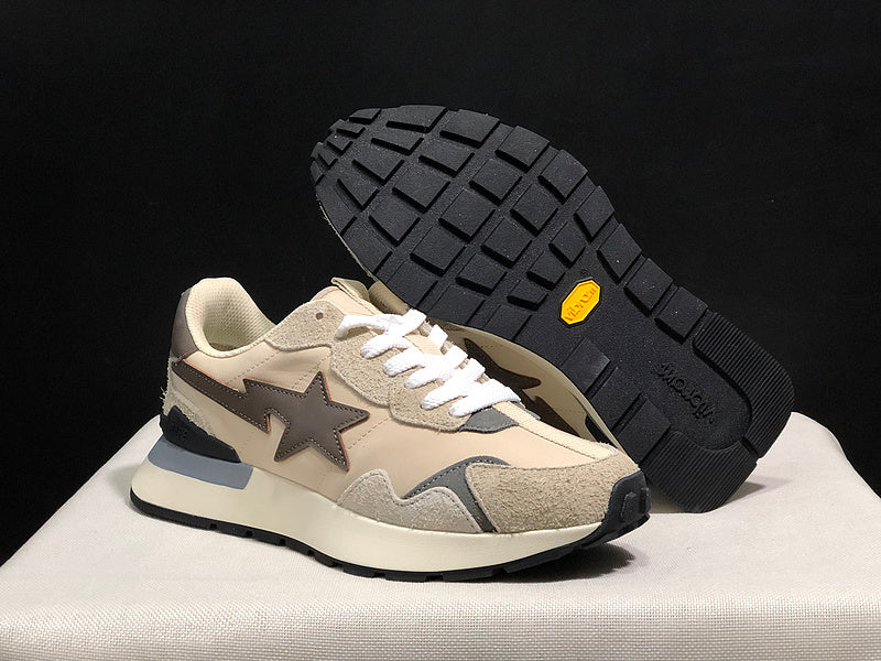 BAPE Road STA Runner "Cream/Grey" — Suede & Nylon Sneaker