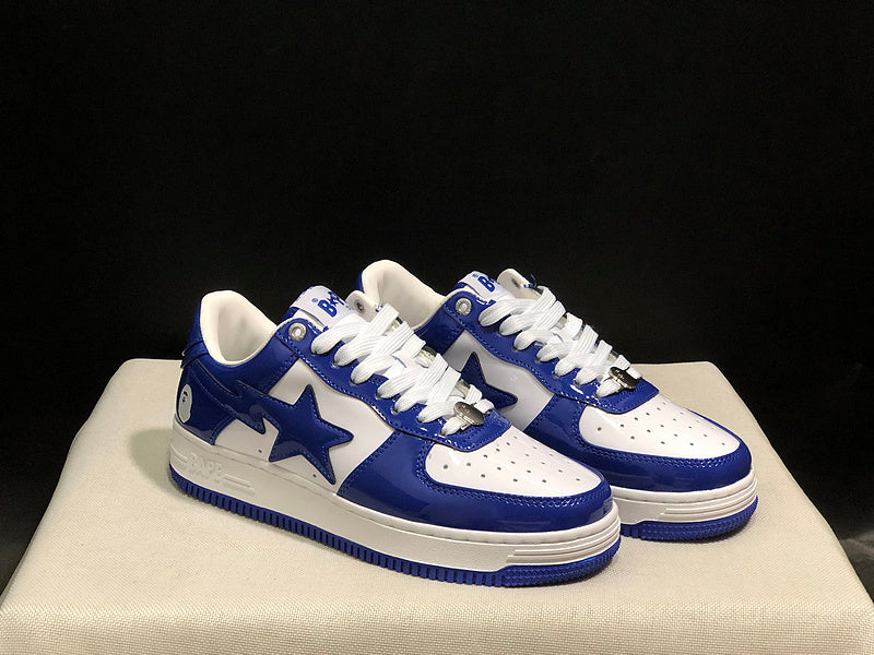 BAPE STA Low "Royal Blue / White" — Patent Leather Sneaker