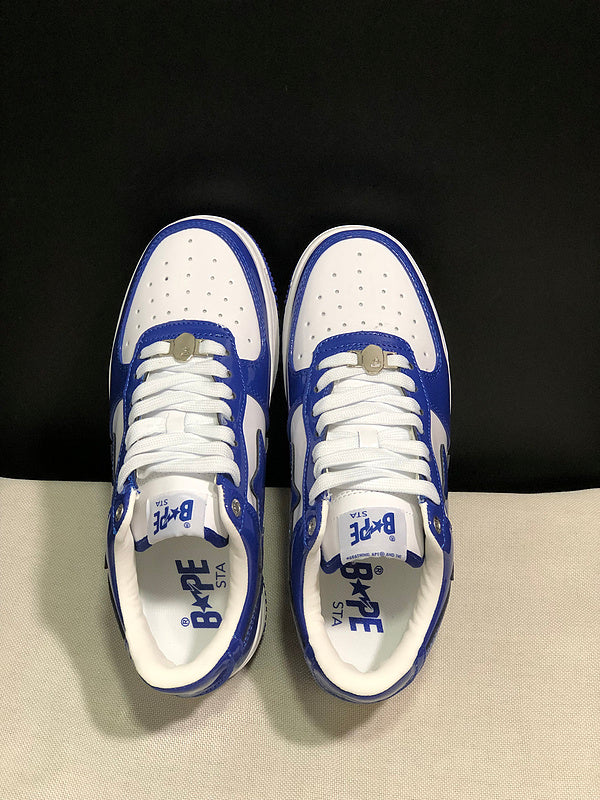 BAPE STA Low "Royal Blue / White" — Patent Leather Sneaker