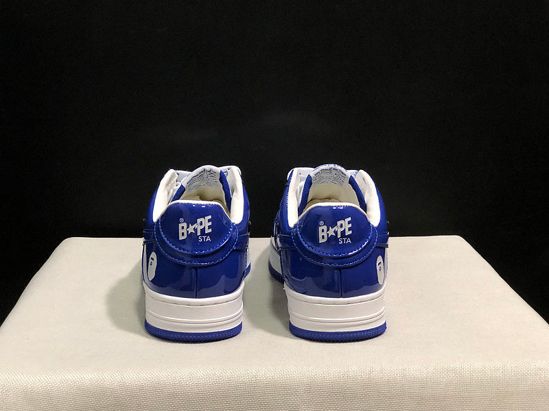 BAPE STA Low "Royal Blue / White" — Patent Leather Sneaker