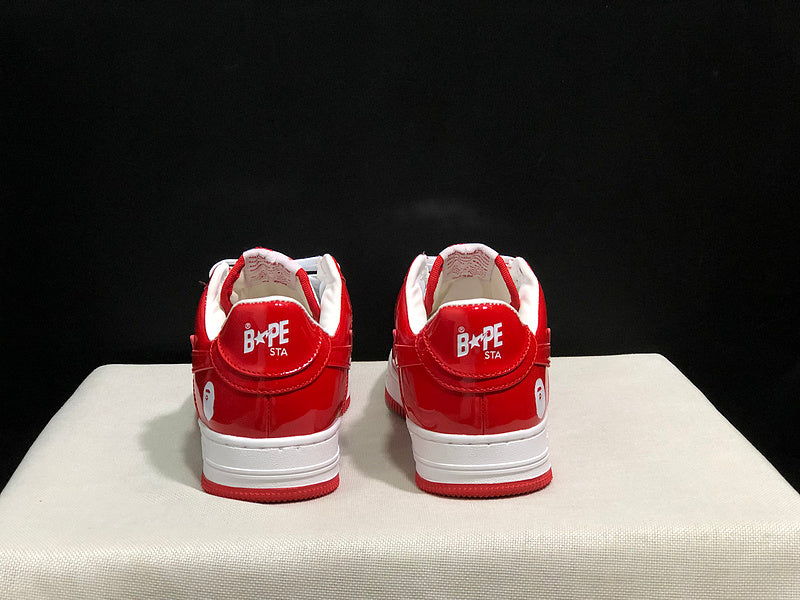 BAPE STA Low "Red/White" — Patent Leather Sneaker
