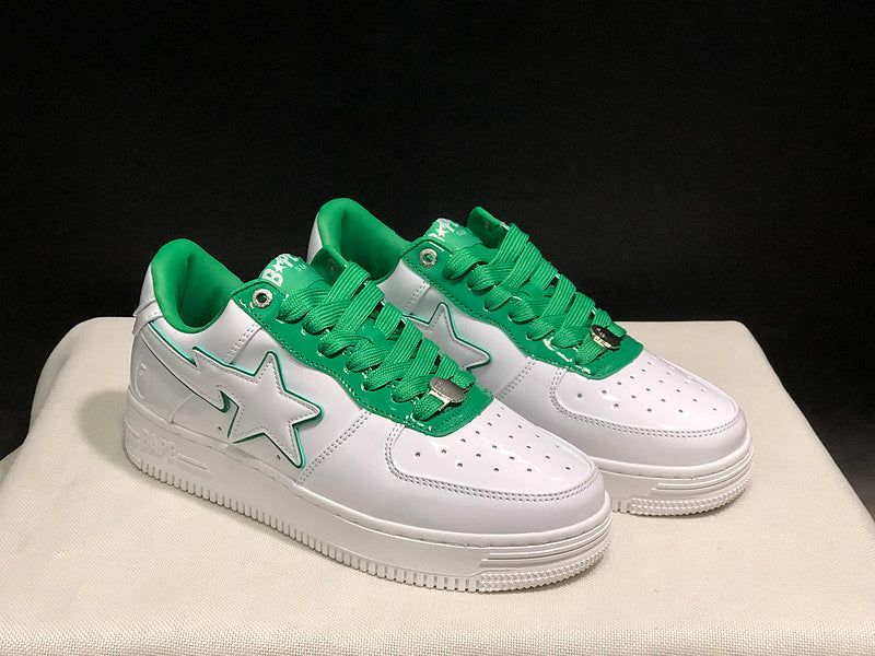 BAPE STA Low "Green / White" — Patent Leather Sneaker