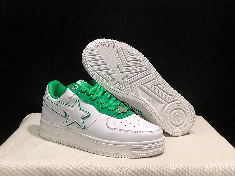 BAPE STA Low "Green / White" — Patent Leather Sneaker