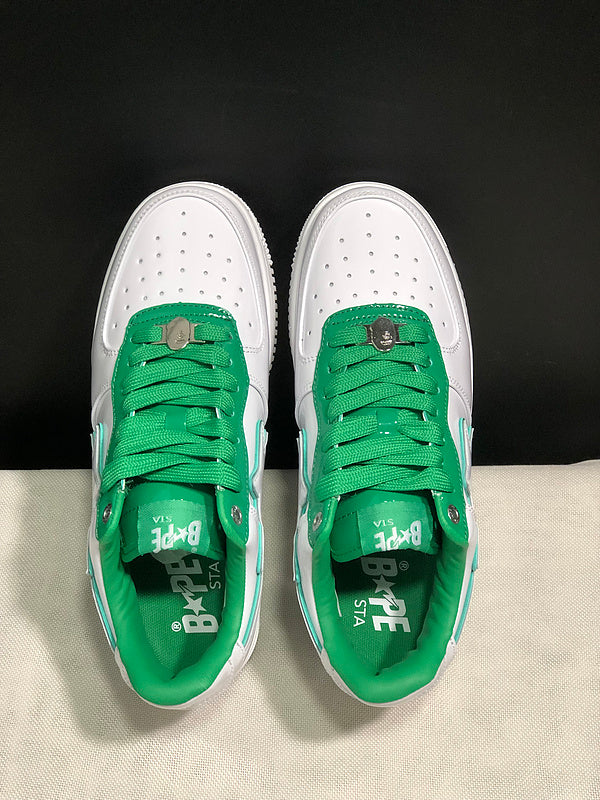 BAPE STA Low "Green / White" — Patent Leather Sneaker