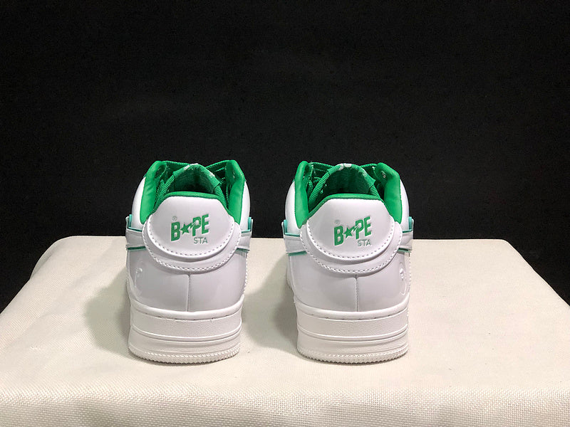 BAPE STA Low "Green / White" — Patent Leather Sneaker