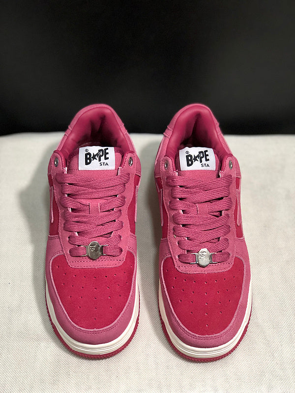 BAPE STA Low "Triple Pink" — Rose Pink Suede Sneaker