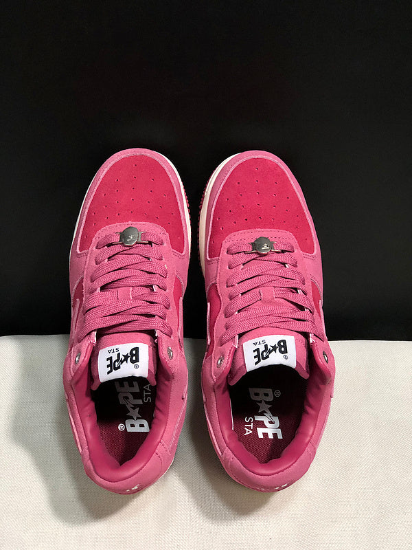 BAPE STA Low "Triple Pink" — Rose Pink Suede Sneaker