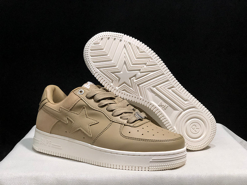 BAPE Bapesta Low "Sand Beige" — Premium Leather Sneaker
