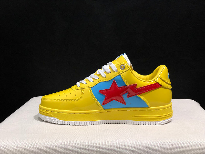 BAPE x Marvel Bapesta Low "Yellow" — Patent Leather Sneaker