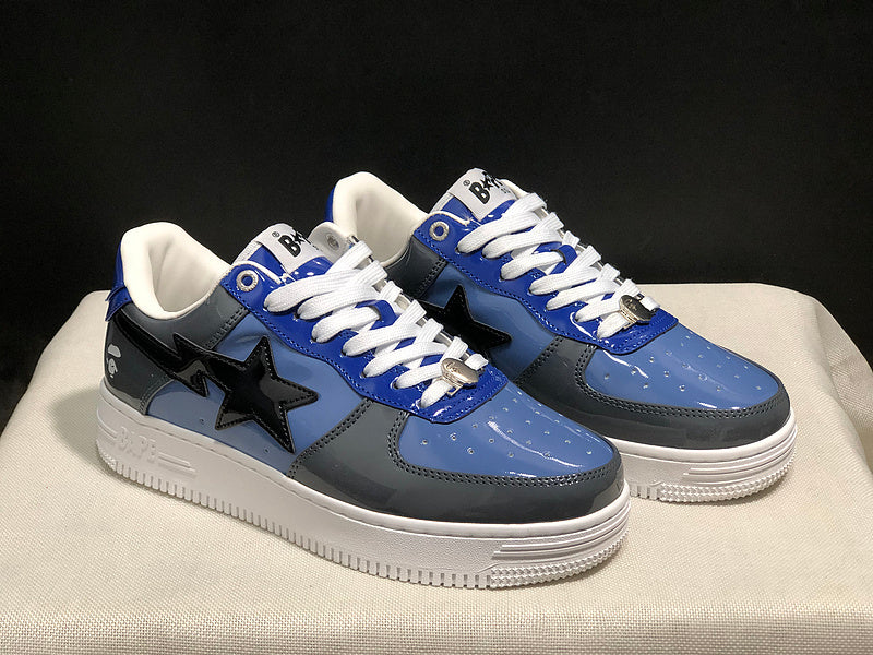 BAPE STA Low "Royale" — Royal Blue / Black Patent Leather Sneaker