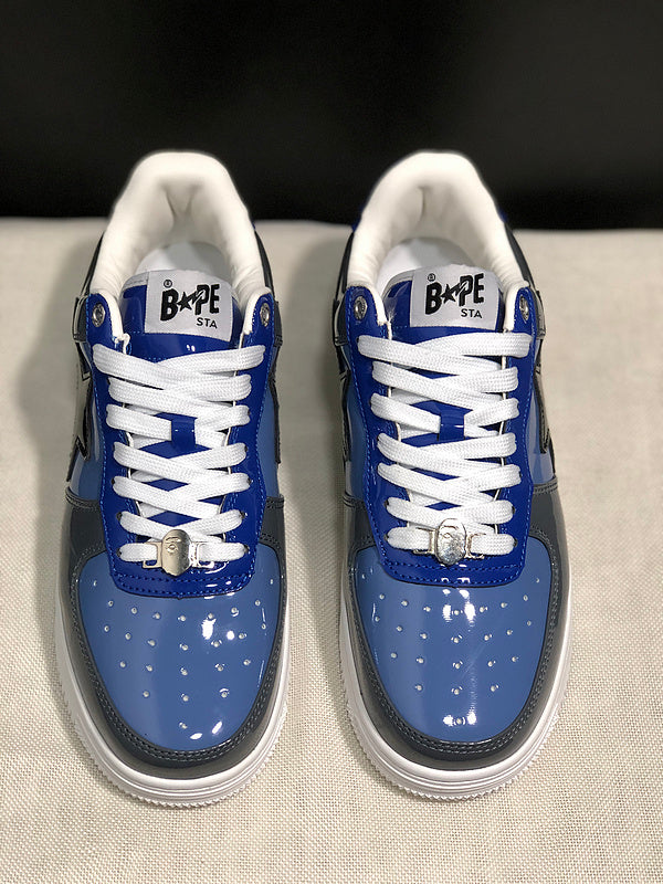 BAPE STA Low "Royale" — Royal Blue / Black Patent Leather Sneaker