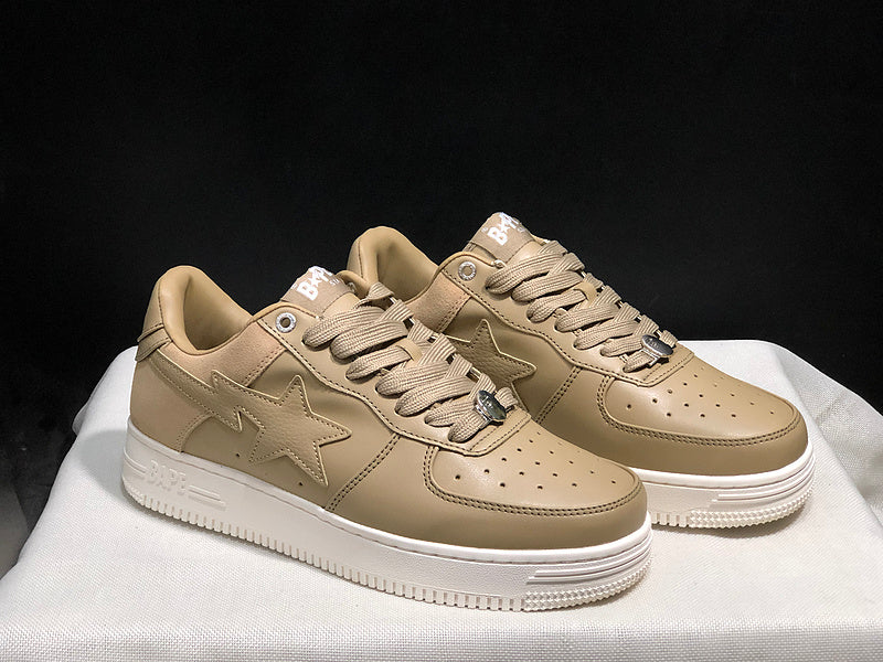 BAPE Bapesta Low "Sand Beige" — Premium Leather Sneaker