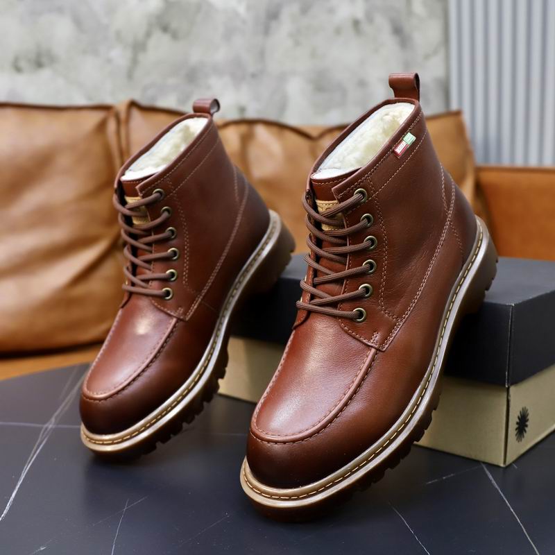 UGG Men's Leather Moc-Toe Lace-Up Boot — Cognac