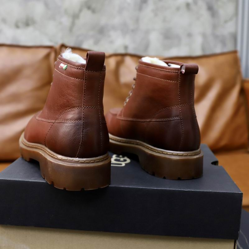 UGG Men's Leather Moc-Toe Lace-Up Boot — Cognac